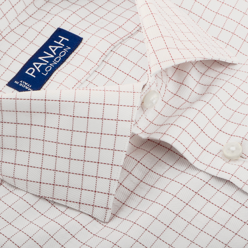 Wine Red Check Luxury Shirt...