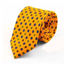 Yellow Printed Silk Tie | Panah London