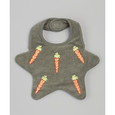Gray Carrot Star Bib | Daily deals for moms, babies and kids