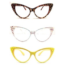 Optical Crystal Cat-eye Reading Glasses - Divalicious Jewelry