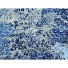 2'x3' Hand-Knotted Abstract Design Wool And Silk Modern Oriental Rug