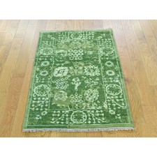 2'x3'1" Hand-Knotted Wool And Silk Tone on Tone Tabriz Oriental Rug