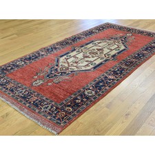 4'1"x8' Hand-Knotted Akstafa Design Pure Wool Wide Runner Oriental Rug