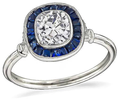 Cushion Cut Diamond Sapphir...