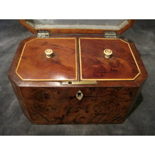 Georgian Yew Wood Tea Caddy