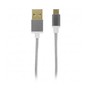 Usb To Microusb Fabric Charge And Sync Cable, Silver