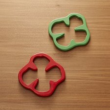 Red and Green Pepper Trivets Set of Two