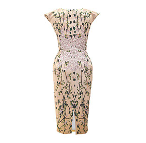 Pencil dress with V neck