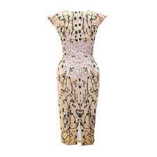 Pencil dress with V neck