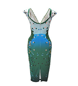 Pencil dress with front and...