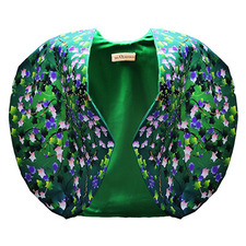 Print and crystals green spherical jacket