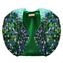 Print and crystals green spherical jacket