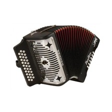 Hohner Panther G/C/F 3-Row Diatonic Accordion - Black