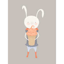Fiona and Her Carrot Cake Ice Cream Cone Art Print