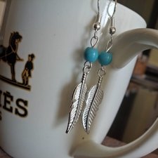 Imp-E-005 Circular Leaves Dangle Earrings