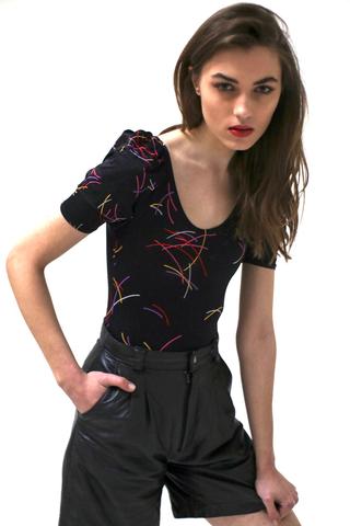 NY Black Multi Print Bodysu...