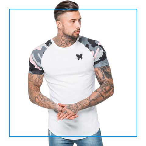 Camouflage Pink Raglan T Shirt