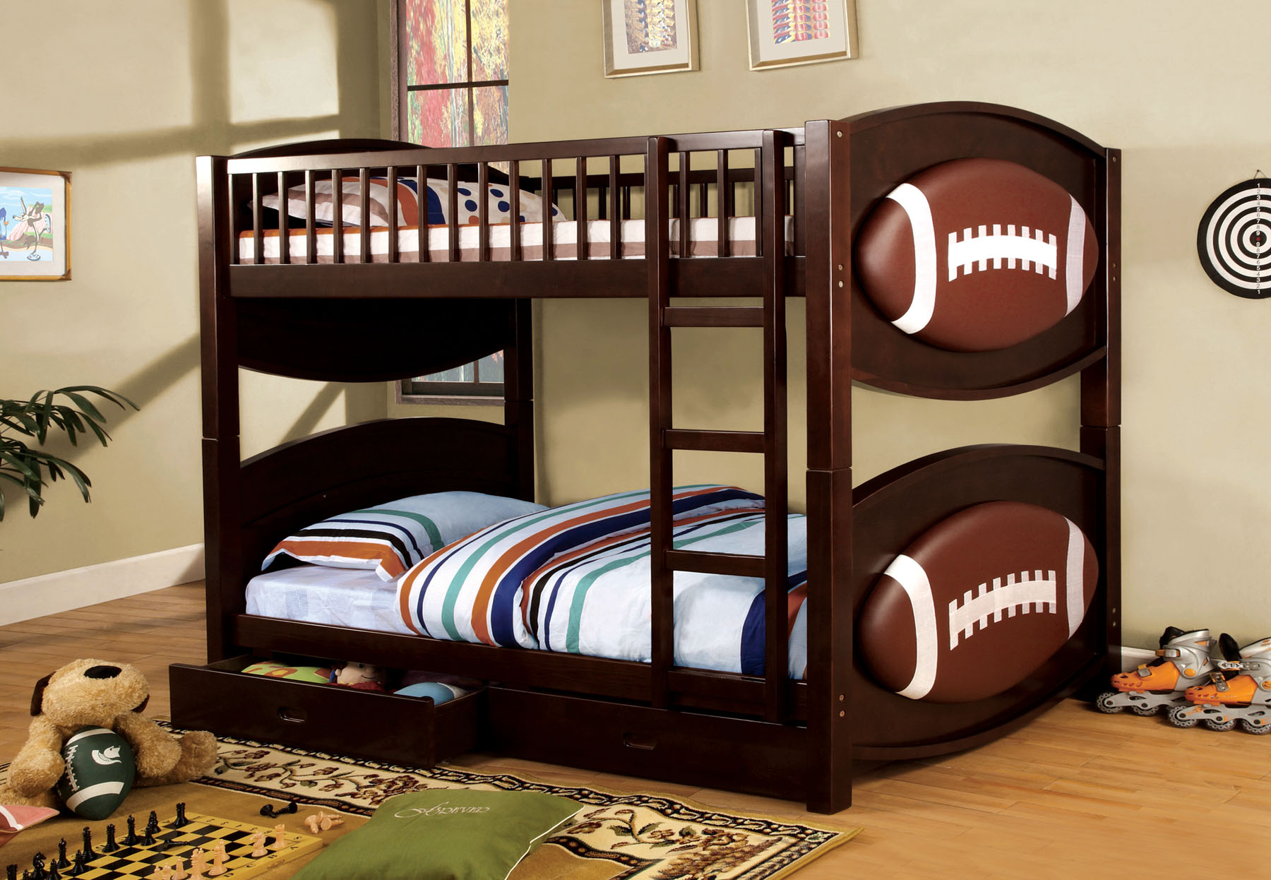 Football Twin/Twin Bunk Bed...