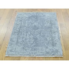 2'1"x3' Hand-Knotted Wool and Silk Persian Broken Design Oriental Rug