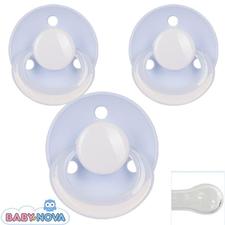 Baby Nova pacifiers with name Round Silicone One-Size. 3 in pack - PetitePeople