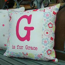 Flower cushion with first letter - PetitePeople