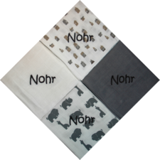 Personalised cloth diapers in shades of grey with print and embroidered name - PetitePeople