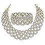 Round Cut Diamond 18k White and Yellow Gold Necklace