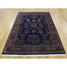 4'1"x6' Sarouk Fereghan Hand-Knotted New Zealand Wool 300 KPSI Rug