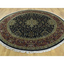 6'10"x7' Kashan Revival New Zealand Wool 300 KPSI Round Oriental Rug
