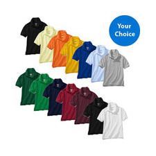 George Kids Short-Sleeve Cotton Polo Shirts 4-Pack Value Bundle (14 Colors Available)