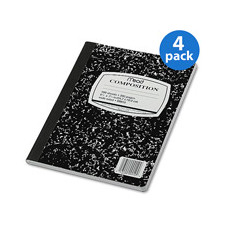 Mead Composition Book, Wide Rule, 9-3/4 x 7-1/2, 100 Sheets, 4 Pack