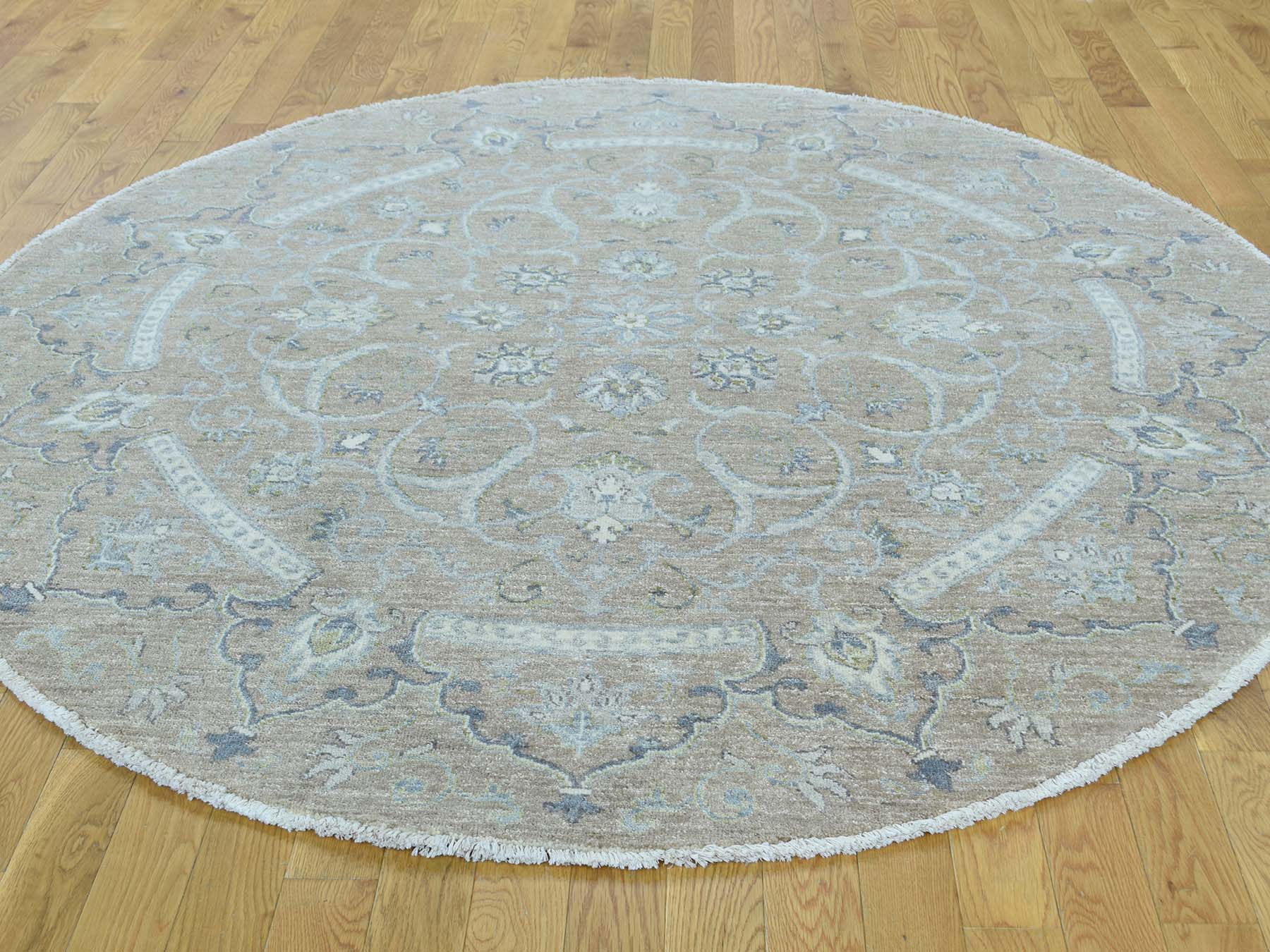 6'3"x6'5" Hand-Knotted Pure...