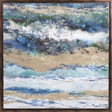 Riveting Ocean Waves Framed Canvas Art