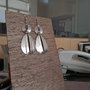 Imp-E-008 Silver Plated Dangle Long Earrings 2 Oval