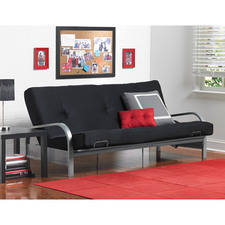 Mainstays Metal Arm Futon with Mattress, Black: Furniture : Walmart.com