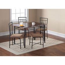 Mainstays 5-Piece Wood and Metal Dining Set Espresso - Walmart.com