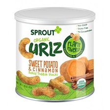 Sprout Organic Baby Food, Sprout Curlz Organic Toddler Snacks, Sweet Potato & Cinnamon, 1.48 Ounce