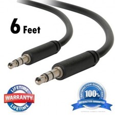 Talent Cable 3.5mm Male to 3.5 mm (6 ft feet) Male Slim-Plug Shielded Audio Cable (Step Down Design accommodates iPhone, iTouch, SmartPhones, MP3 cases Cell Phones, Ipod, Ipad)