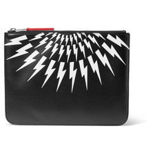 NEIL BARRETT Printed Leather Pouch