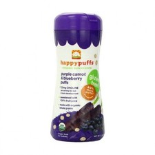 Happy baby happy bites puffs - organic happypuffs purple carrot and blueberry - 2.1 oz