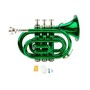 Merano B Flat Green Pocket Trumpet With Case Mouth Piece;Valve Oil;A Pair Of Gloves;Soft Cleaning Cloth