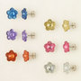 bling flower earrings 6-pack