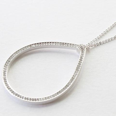 silver long water drop pend...
