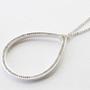 silver long water drop pendant necklace