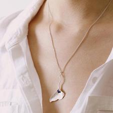 sterling silver art nouveau flower necklace