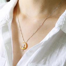 sterling silver cat over the moon pendant necklace