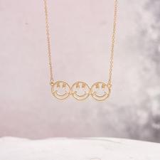 emoji smiley necklace gold