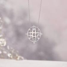 sterling silver compass necklace
