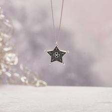 sterling silver boho style star necklace