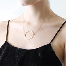 gold large circle necklace